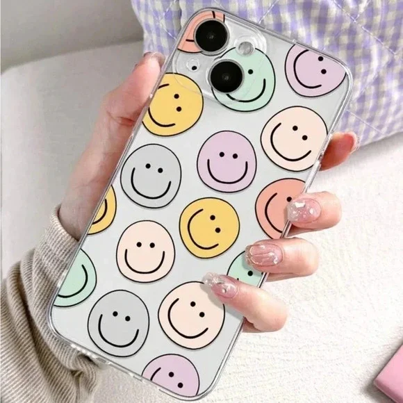 ⚠️Clearance iPhone 15/Pro/Pro Max Colorful Smiley Faces Phone Case - Picture 1 of 3